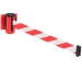 Wall Mounted Belt Barrier With Chevron Belt