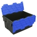 Black and Blue 55 Litre Plastic Storage Crate Tote Boxes
