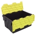 Black and Yellow Tote Box Storage Crates with 55 Litre Capacity