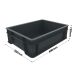 Shallow Black Euro Container - 120mm Deep