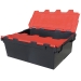 Extra Large Plastic Storage Crate Box 103 Litre Black Body Red Lid