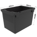 600x400x400mm Black Recycled Plastic Stacking and Nesting Storage Containers