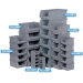 XL Grey Recycled Stacking Containers Group