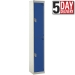 2 Door Steel Locker - 300mm Depth In Blue