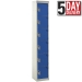 6 Door Steel Locker - 300mm Depth In Blue