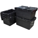 5 x Large Plastic Storage Distribution LC3 Crates in Black