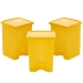 15 Litre Pedal Bins - Set of 3 Yellow