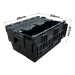 Attached Lid Container Tote Box (400 x 300 x 222mm) Recycled Black