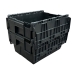 Attached Lid Container Tote Box Recycled Black Nested
