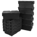 Nesting And Stacking Black Plastic Containers