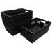 Black Bail Arm Stacking & Nesting (600 x 400 x 253mm) Ventilated Crates