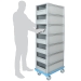 Order Picking Trolley with 7 x Open Front Euro Containers