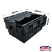 Attached Lid Container Tote Box (400 x 300 x 222mm) Recycled Black
