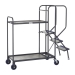 2 Tier Picking Trolley In Grey With Timber Shelves