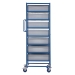 Mobile Tray Rack With 7 Euro Containers Side View