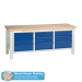 Heavy Duty Workbenc with Beech Veneer Worktop & 3 x 3 Drawer Sets