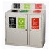 3 Bay Recycling Bin In Grey