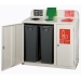 3 Bay Recycling Bin In Grey Open