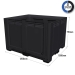 Large Plastic Pallet Box with 3 Runners In Black