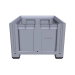 Large Plastic Pallet Box with 2 Runners End View