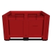 Large Plastic Pallet Box with 2 Runners In Red Side View