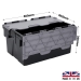 Black and Grey Hinged Lid Storage Crates
