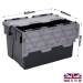 Black and Grey Hinged Lid Storage Crates