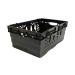 Black Bail Arm Stacking & Nesting (600 x 400 x 253mm) Ventilated Crate