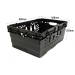 Black Bail Arm Stacking & Nesting (600 x 400 x 253mm) Ventilated Crate