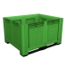 Large Vented Plastic Pallet Box with 2 Runners In Green