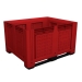 Large Vented Plastic Pallet Box with 2 Runners In Red