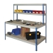 Rivet Workstation Bench with Full Undershelf