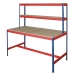 Rivet Workstation Bench in Blue and Orange