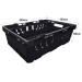 Black Bail Arm Stacking & Nesting (600 x 400 x 190mm) Ventilated Crate Dimensions