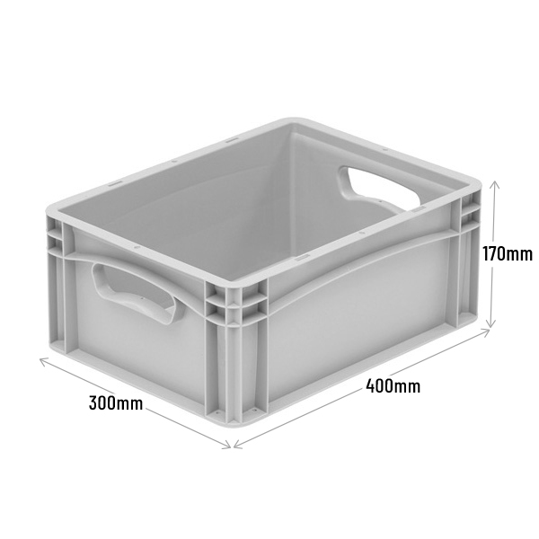 400 x 300 x 170mm Euro Stacking Container Tray with Handles