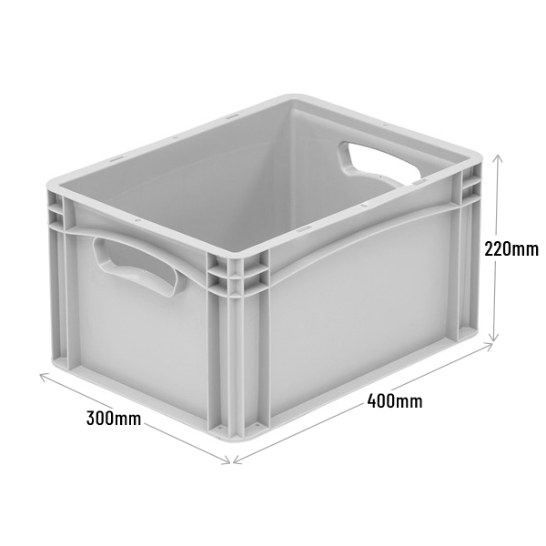 400 x 300 x 220mm Euro Stacking Container with Hand Holes