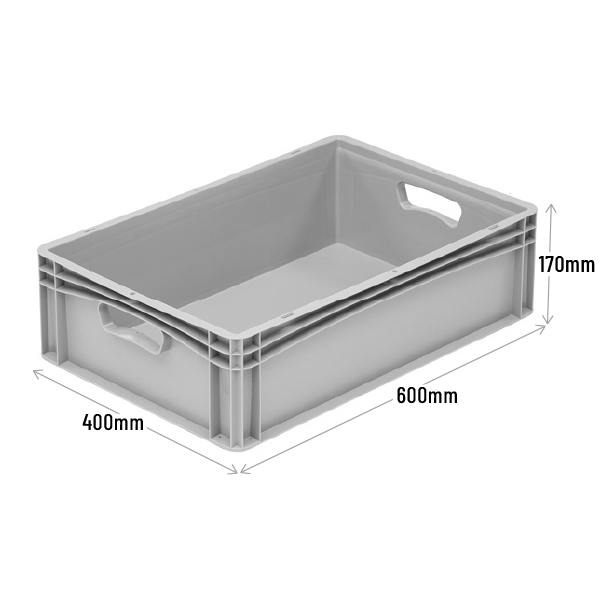 600 x 400 x 170mm Euro Stacking Container Tray with Hand Holes