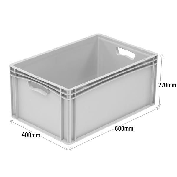 600 x 400 x 270mm Euro Stacking Container Tray with Hand Hole