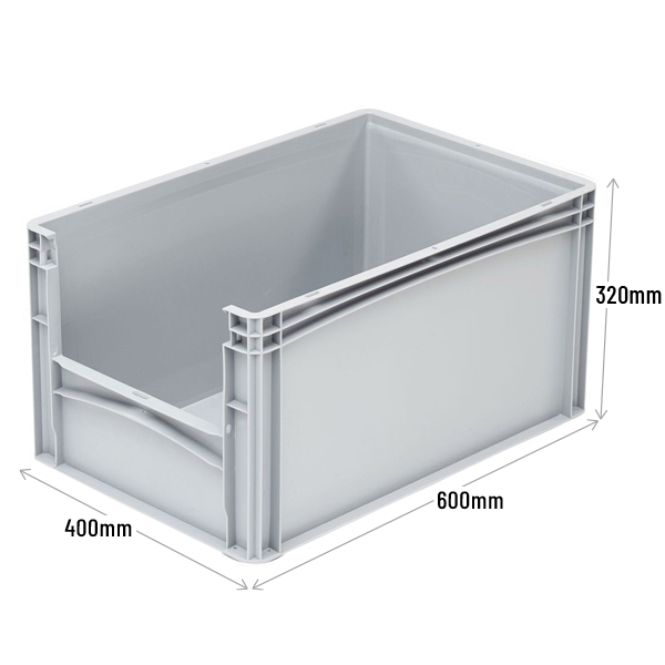 Euro Container With Open End For Easy Pick Access