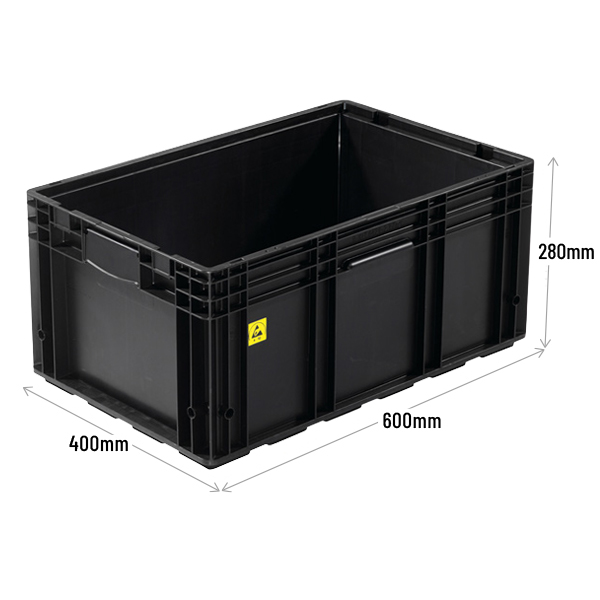Electro Conductive Containers - 48 Litres (600 x 400 x 280mm) Interlocking Base