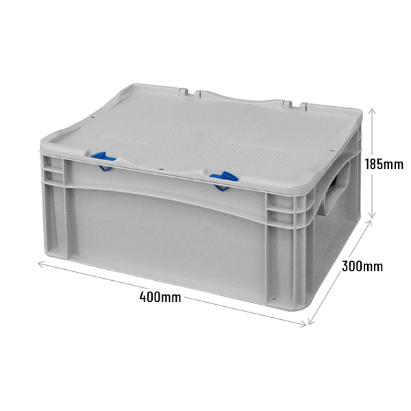 Euro Container Case with Hinged Lids and Snap Locks