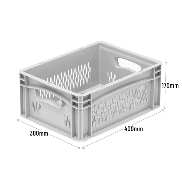 170mm High Euro Container with Air Holes on Sides and Base