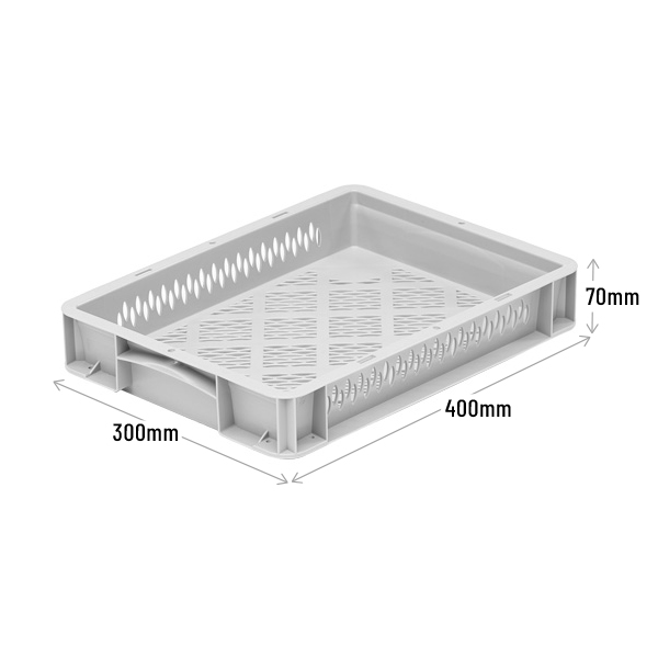 Small 400x300x70mm Ventilated/Perforated Plastic Tray