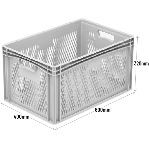 320mm Deep Euro Container with Vented Sides and Base