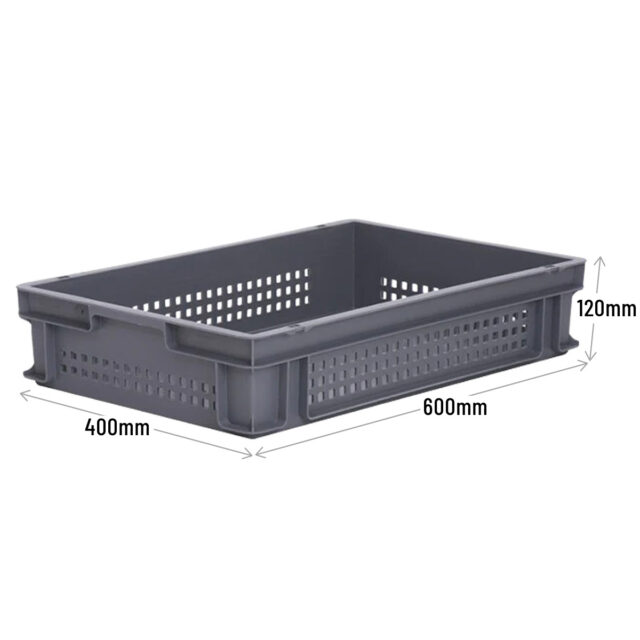 Grey Plastic Ventilated Food Tray