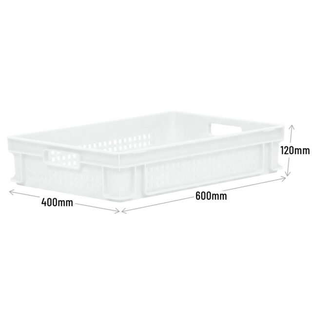 White Vented Euro Sized Confectionery Plastic Trays