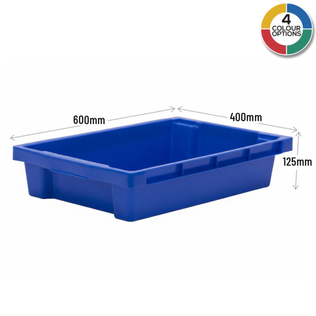 Blue Plastic Nestable and Stackable Tray