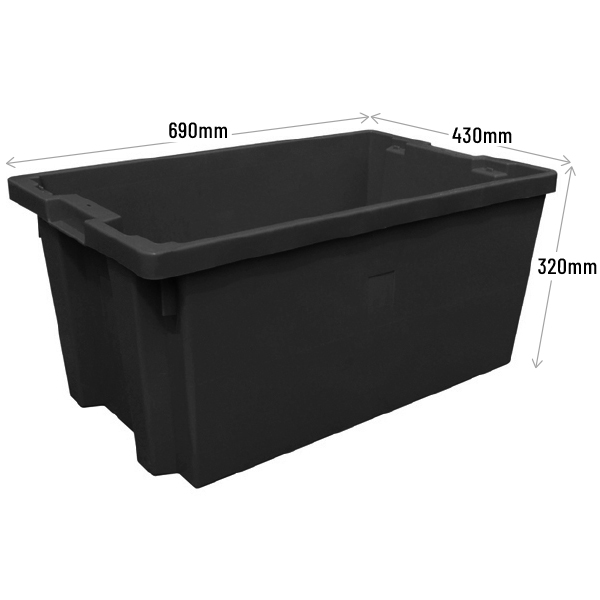 PLASSN73_Black Stack Nest Container