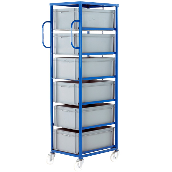 CT606P Mobile Tray Rack With 6 Euro Containers