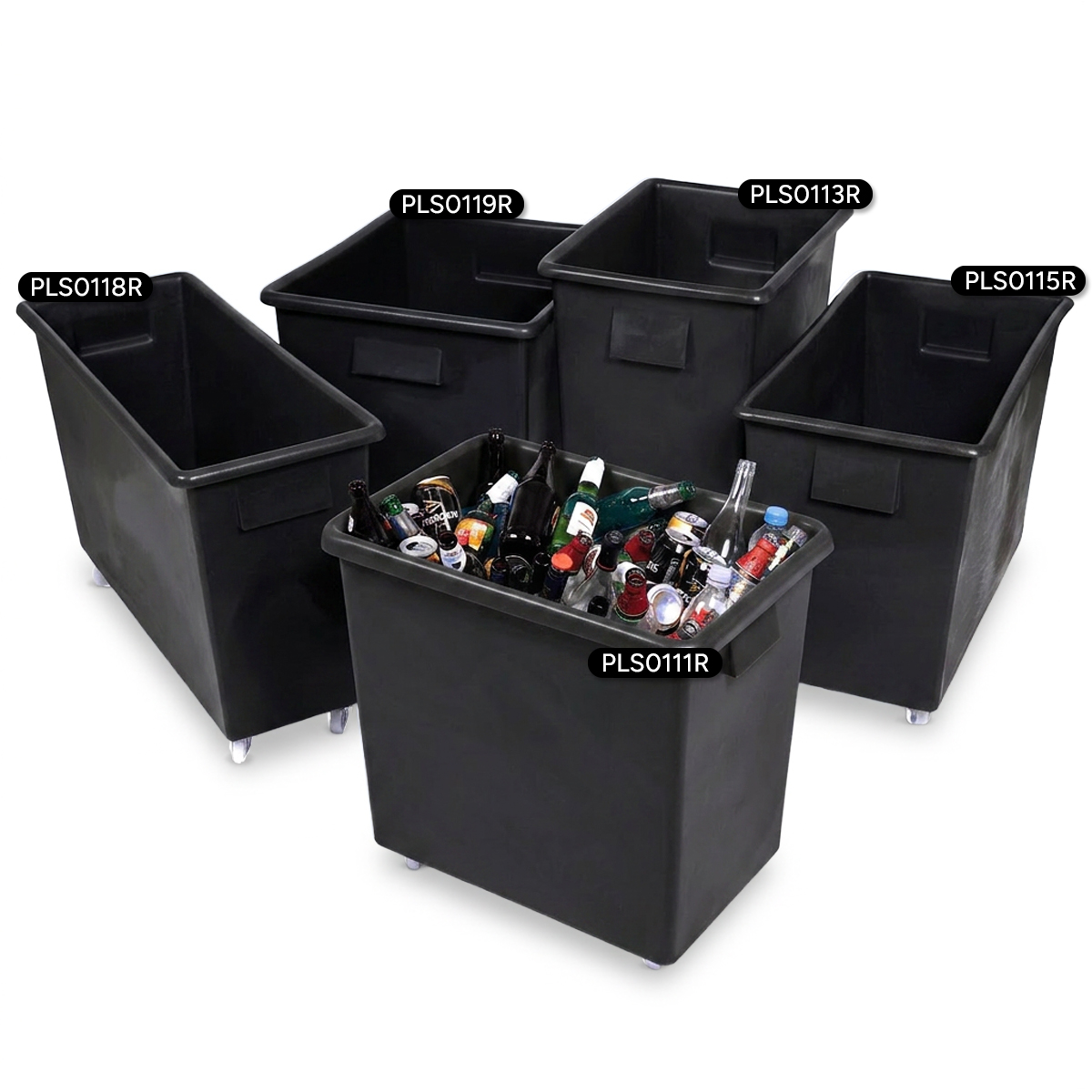 Light Weight Bar Trolley Group Black Recycled